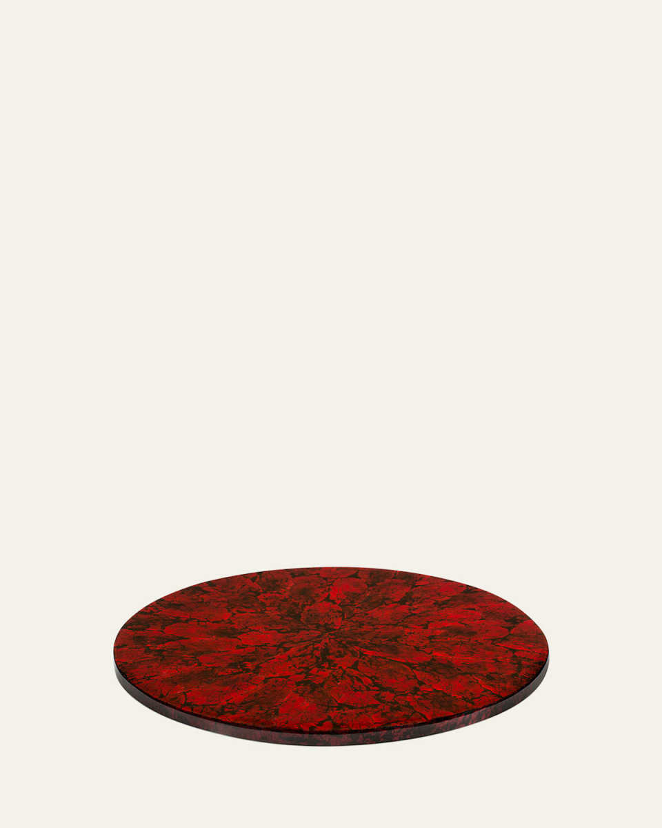 Mother of Pearl Revolving Tray, Red